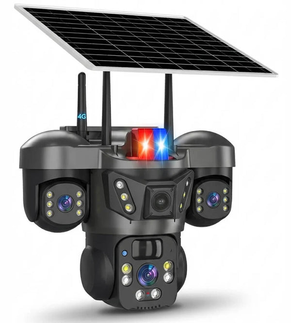 Caméra Solaire 4G Triple Lens – Sécurité Intelligente