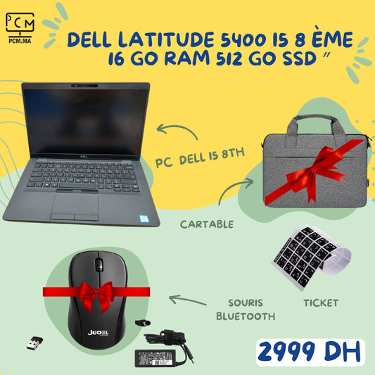 Pack Dell latitude 5400 i5 8 ème 16 RAM 512 SSD 14″